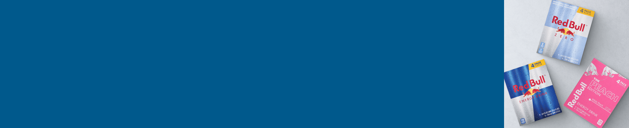 Advertisement for Red Bull, Click to Product Page.