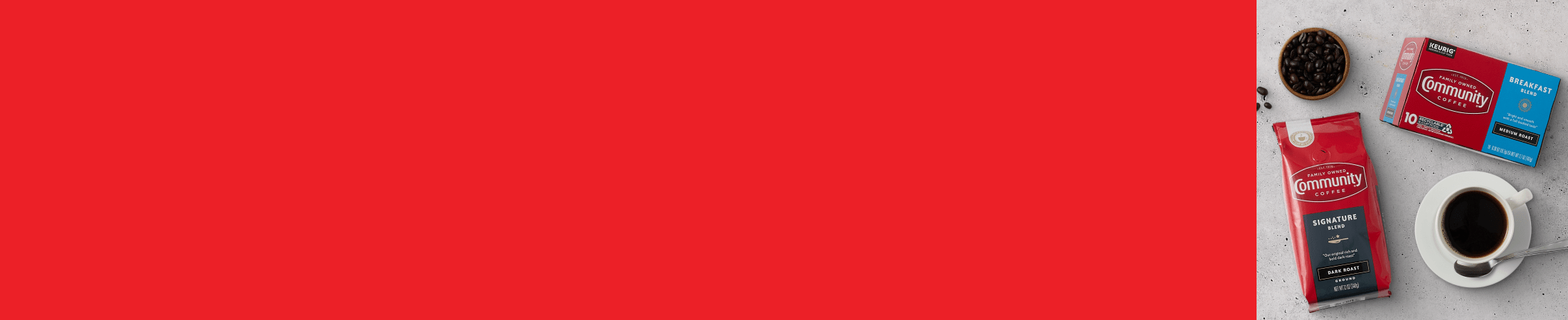 Advertisement for Community Coffee. Click to product page.